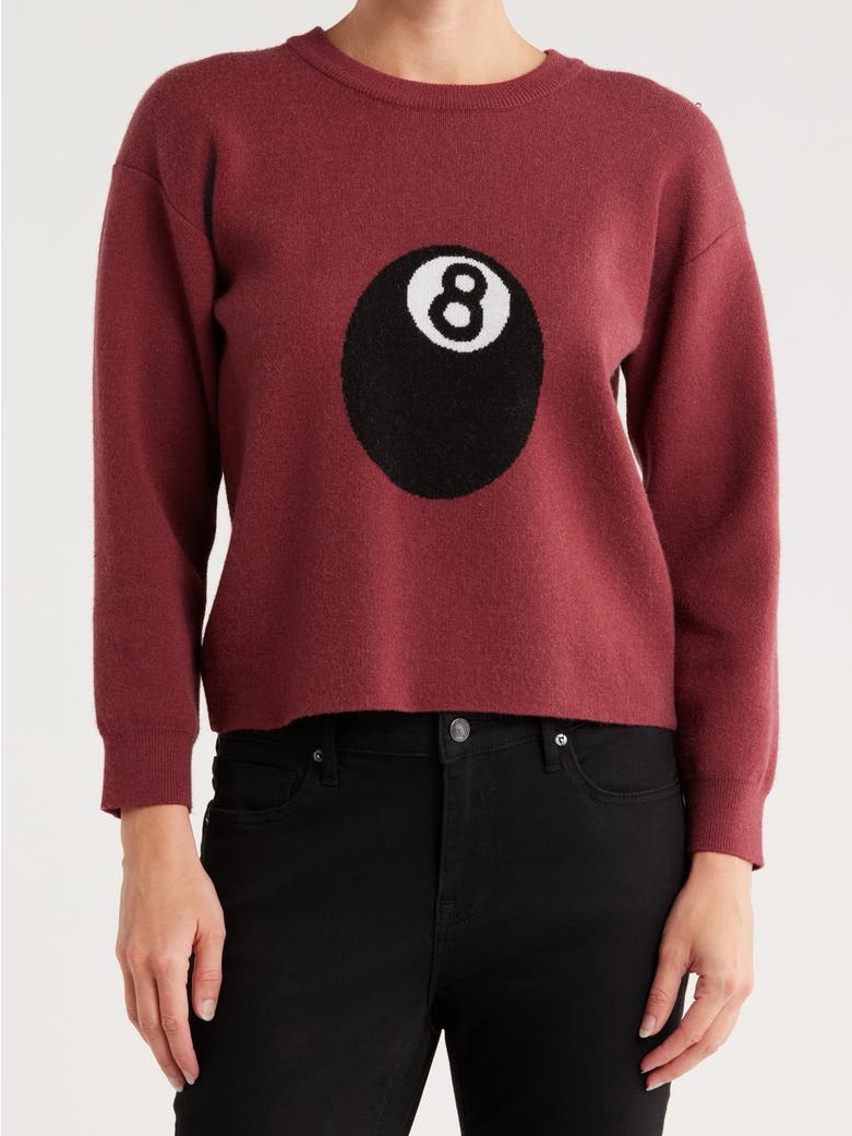 Vigoss Women's 8 Ball Graphic Crewneck Sweater
